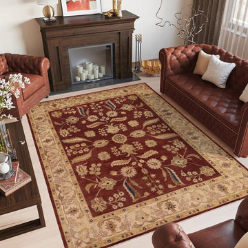 handmade Traditional Kafkaz Chobi Ziegler Sienna Tan Hand Knotted RECTANGLE 100% WOOL area rug 9 x 11